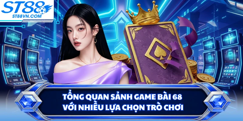 Tổng quan sảnh game bài 68 với nhiều lựa chọn trò chơi